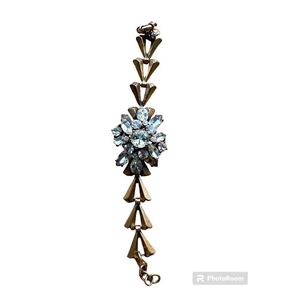 J. Crew brass and Crystal vintage inspired bracelet